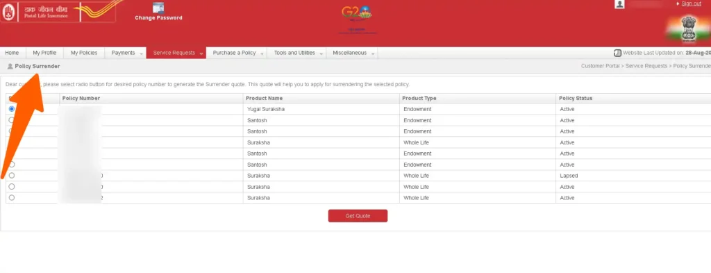 online pli surrender calculator